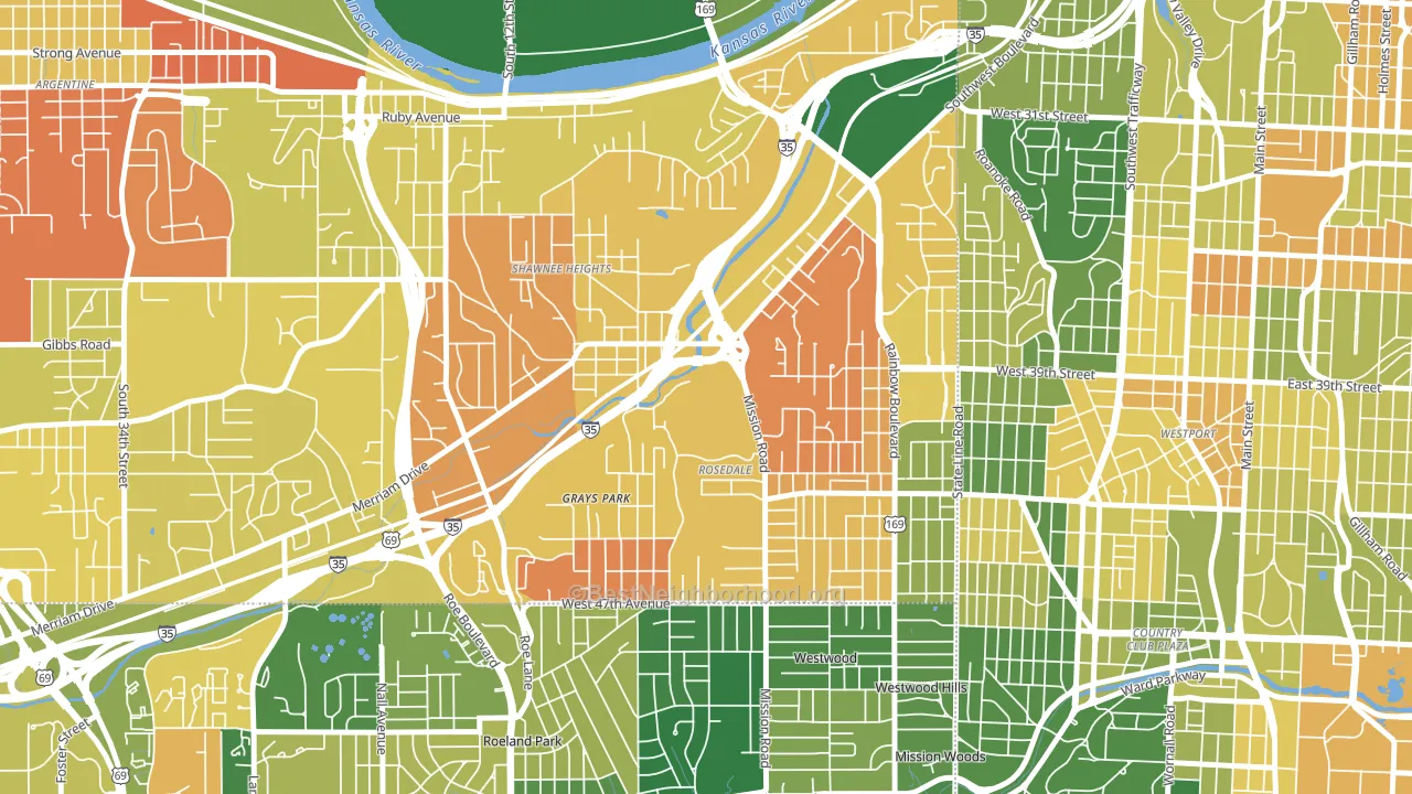 66103, KS block-group voter-turnout map