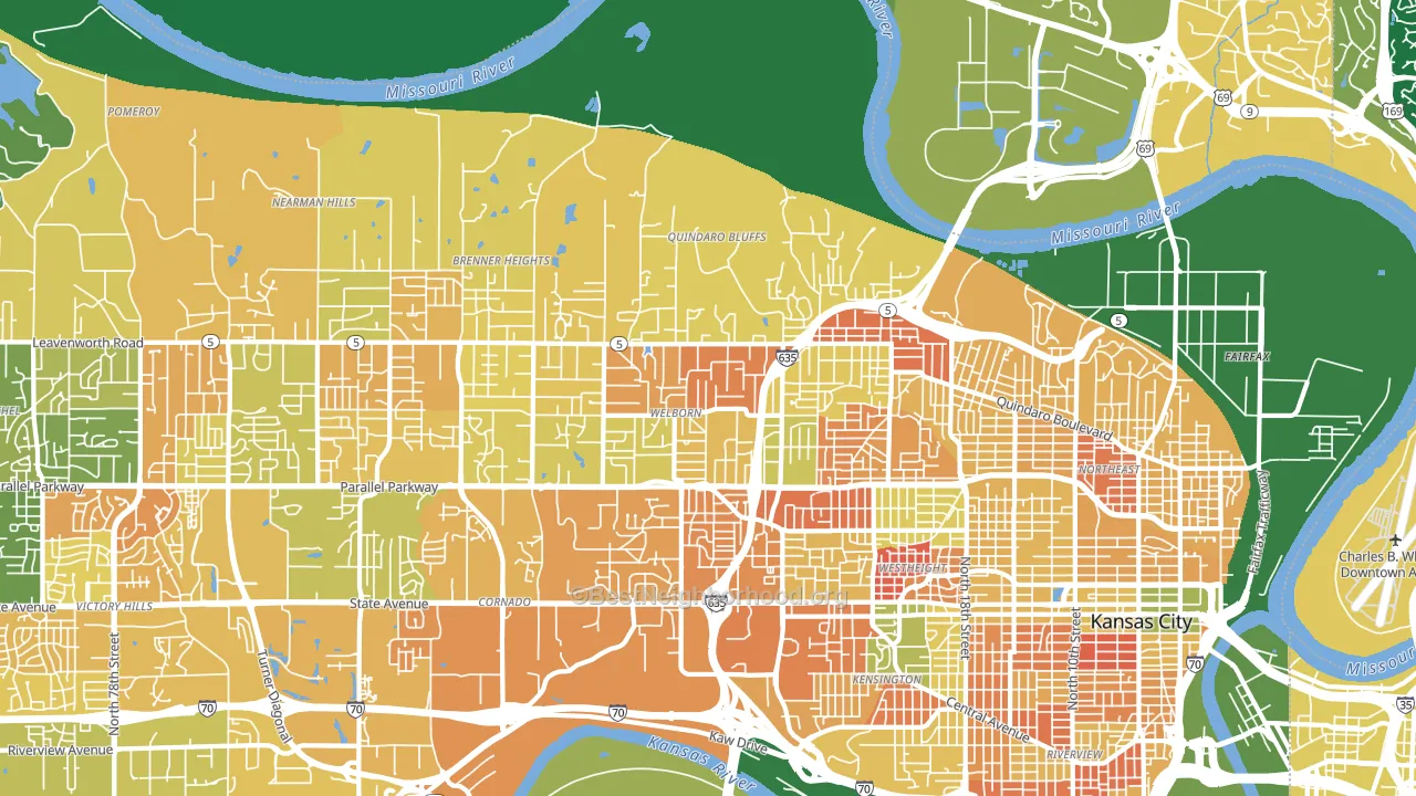 66104, KS block-group voter-turnout map