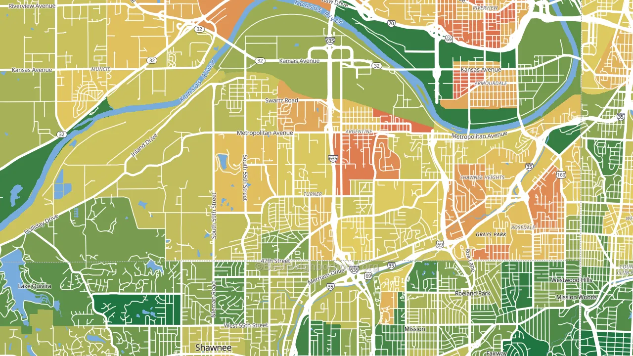 66106, KS block-group voter-turnout map
