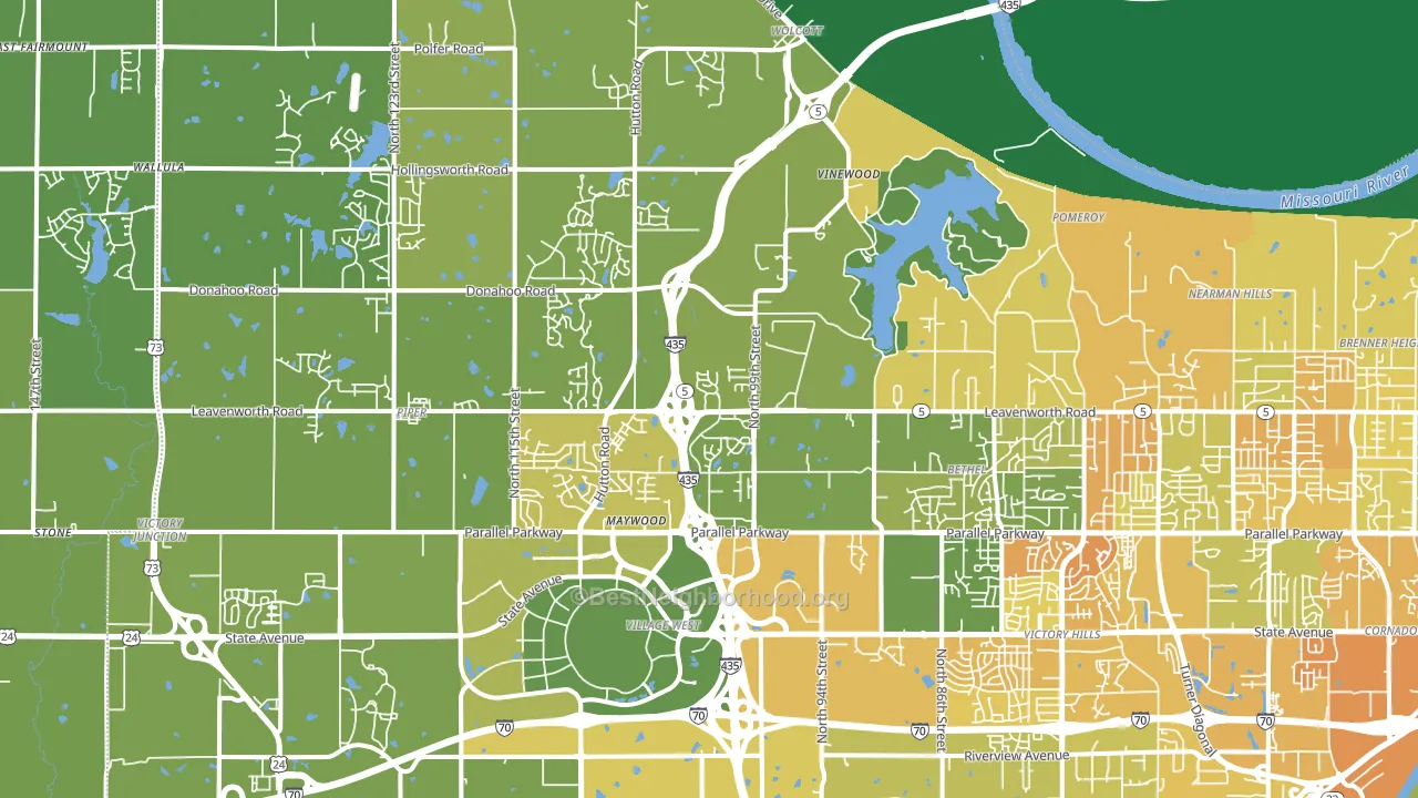 66109, KS block-group voter-turnout map