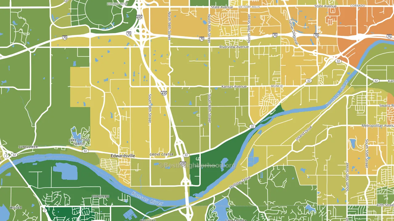 66111, KS block-group voter-turnout map