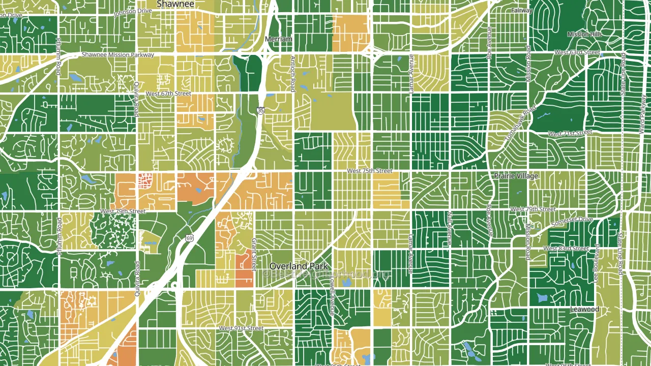 66204, KS block-group voter-turnout map