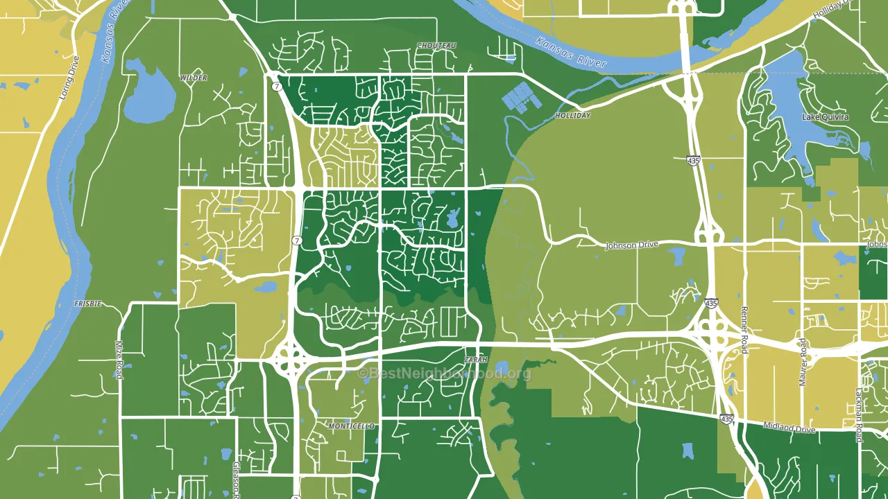 66218, KS block-group voter-turnout map