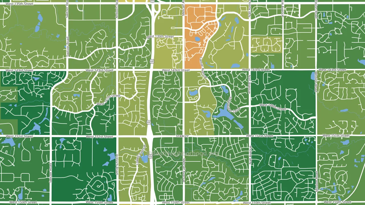 66223, KS block-group voter-turnout map