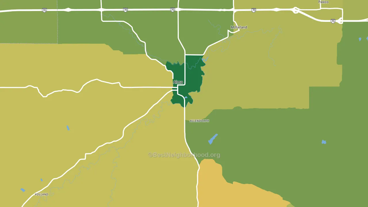 66401, KS block-group voter-turnout map