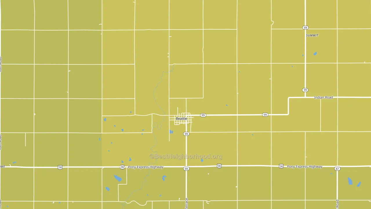 66406, KS block-group voter-turnout map