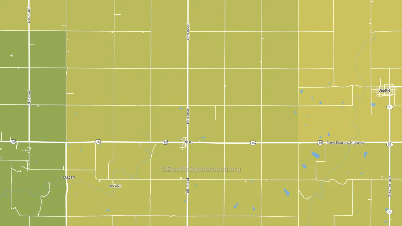66438, KS block-group voter-turnout map