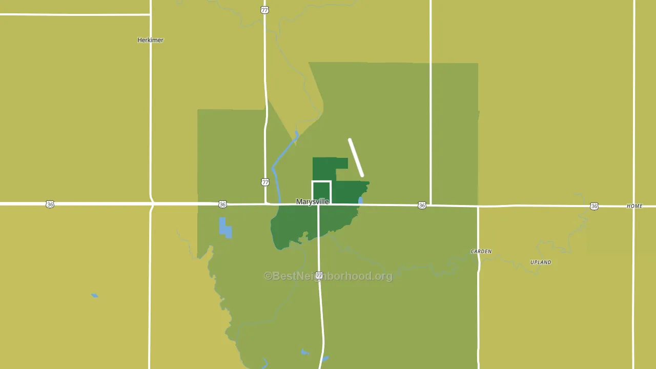 66508, KS block-group voter-turnout map