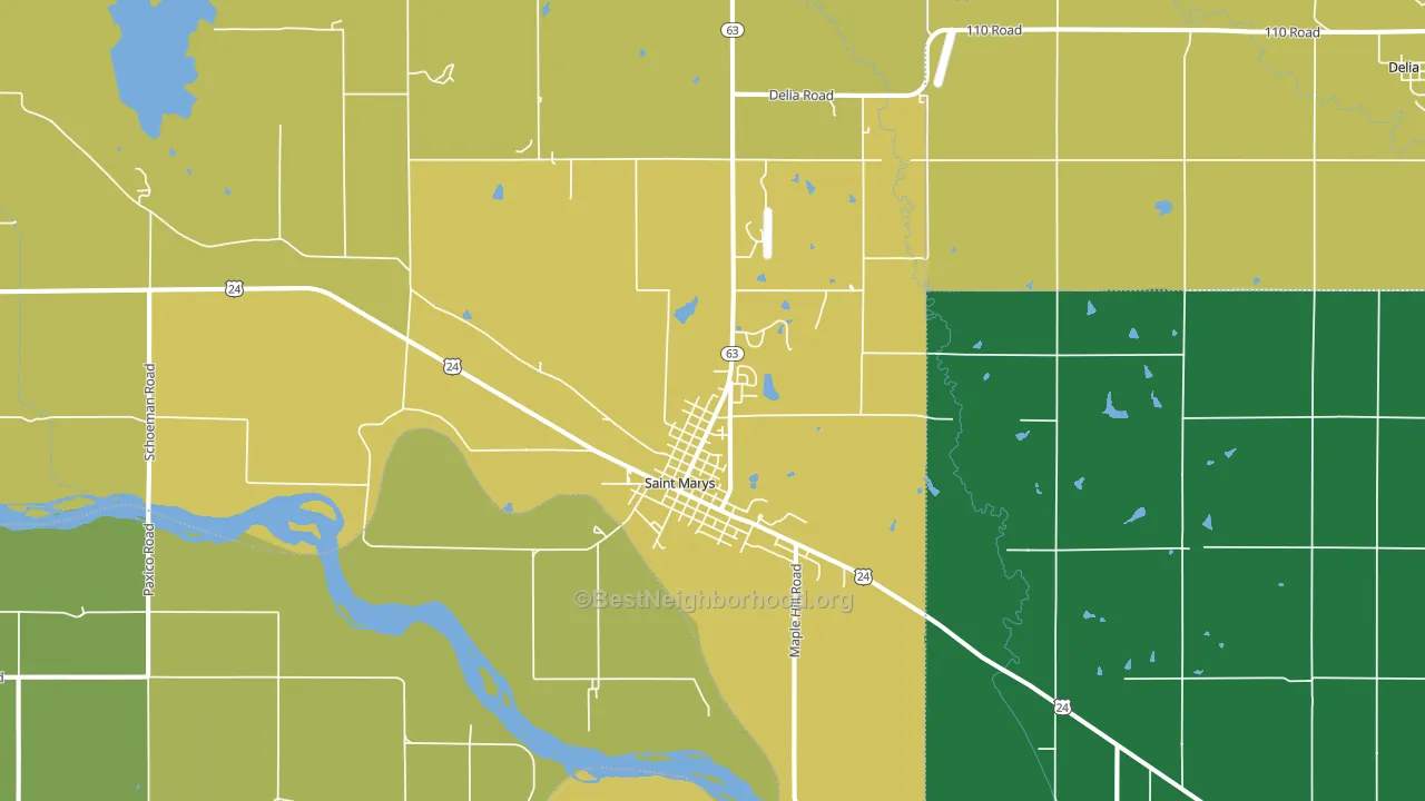 66536, KS block-group voter-turnout map