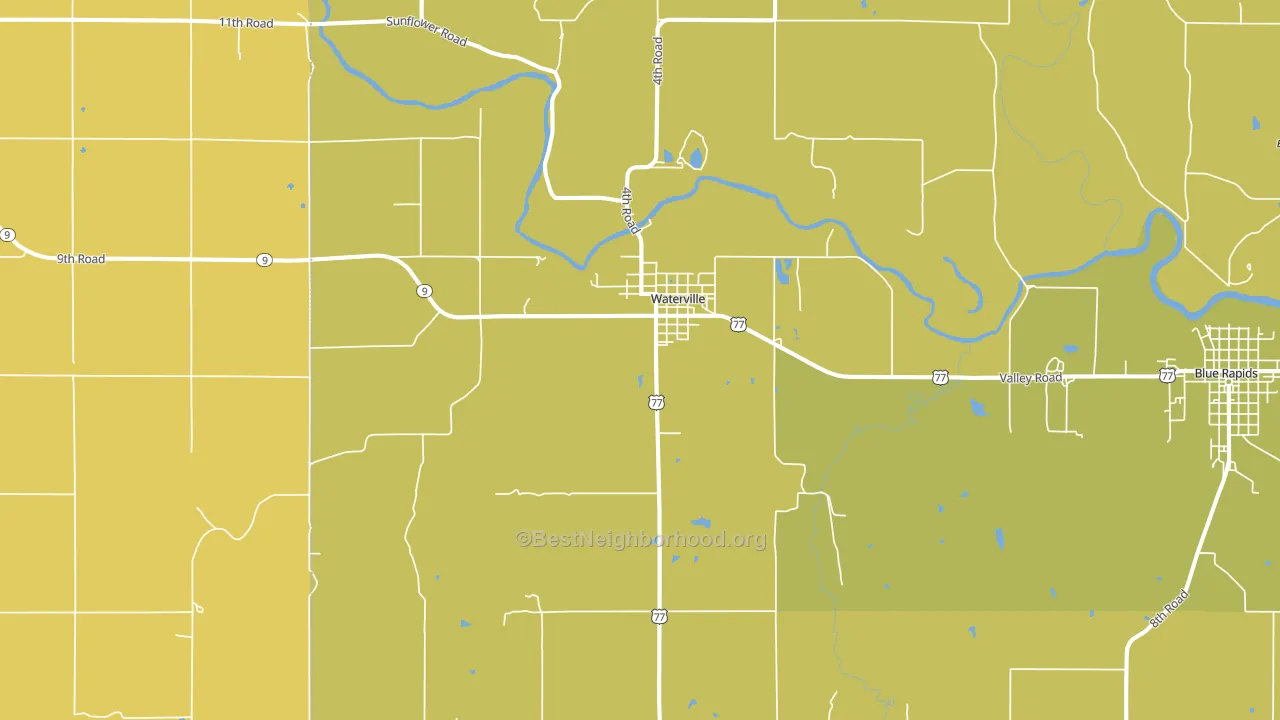 66548, KS block-group voter-turnout map