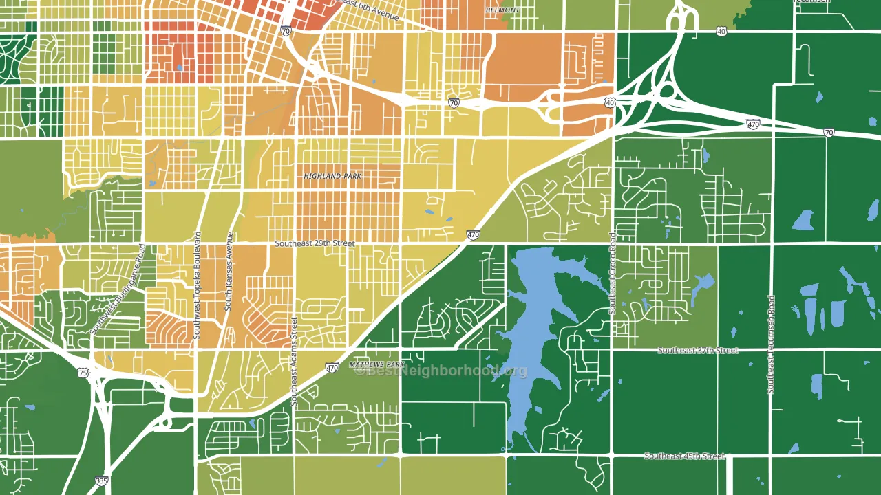 66605, KS block-group voter-turnout map