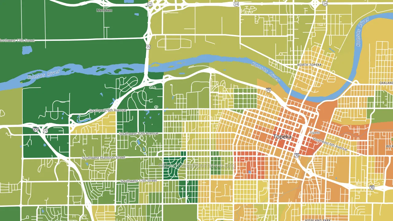 66606, KS block-group voter-turnout map