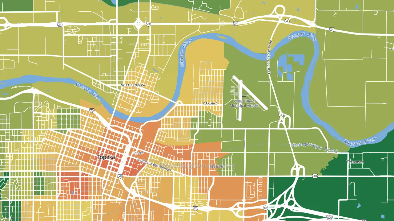 66616, KS block-group voter-turnout map