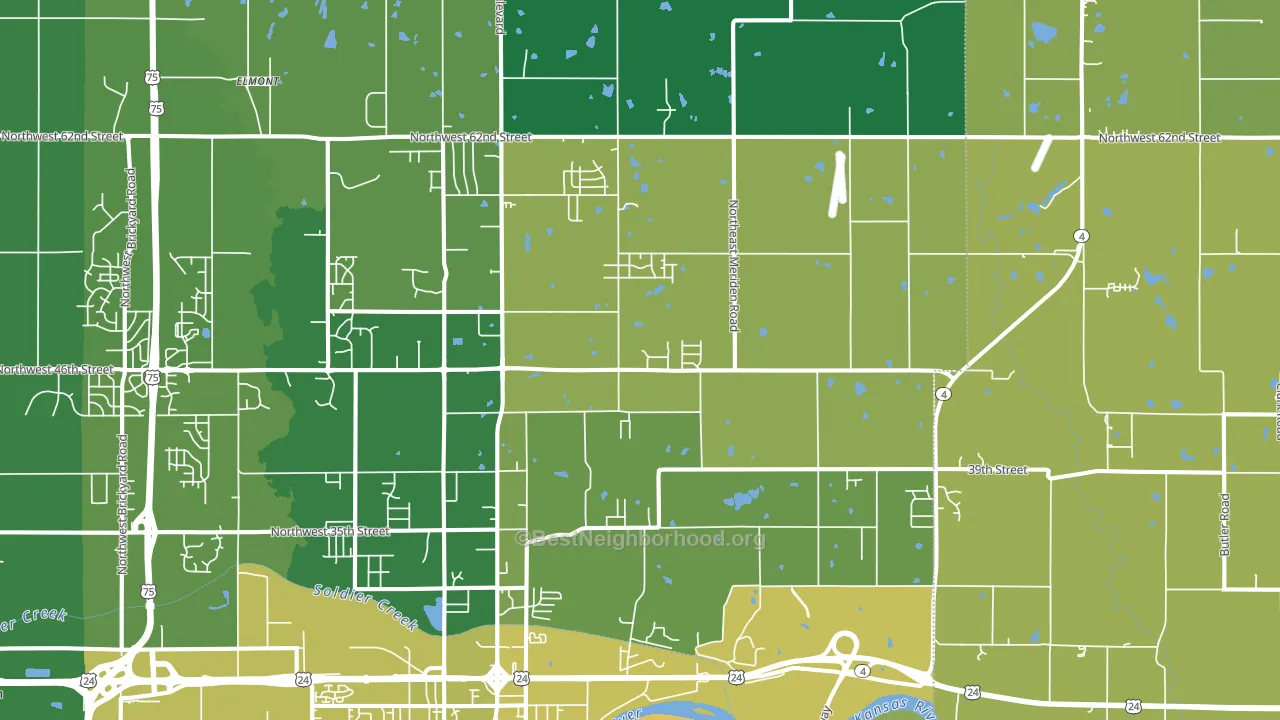 66617, KS block-group voter-turnout map
