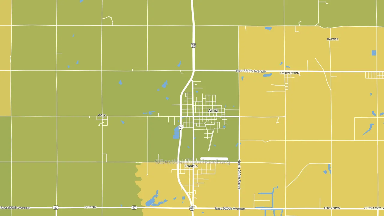 66712, KS block-group voter-turnout map