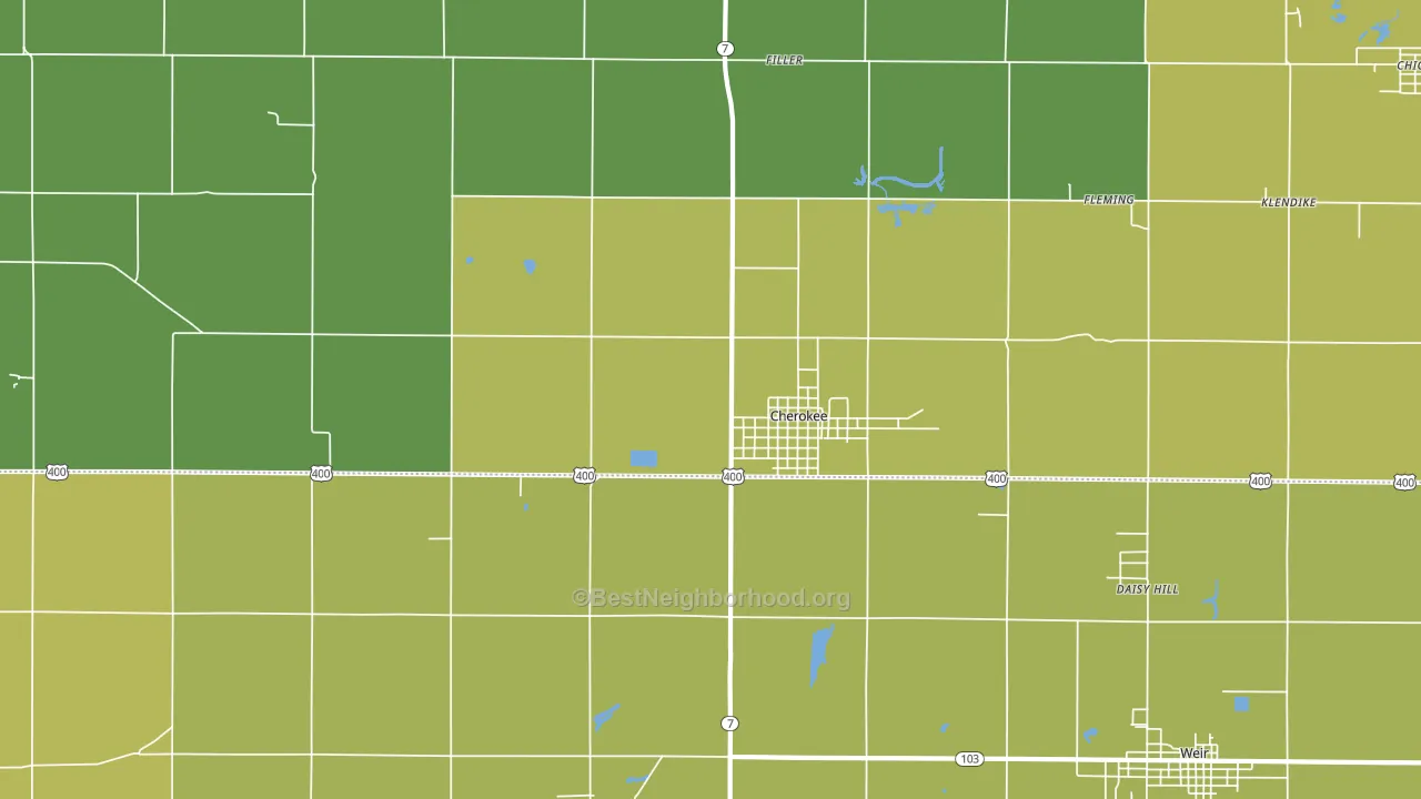 66724, KS block-group voter-turnout map