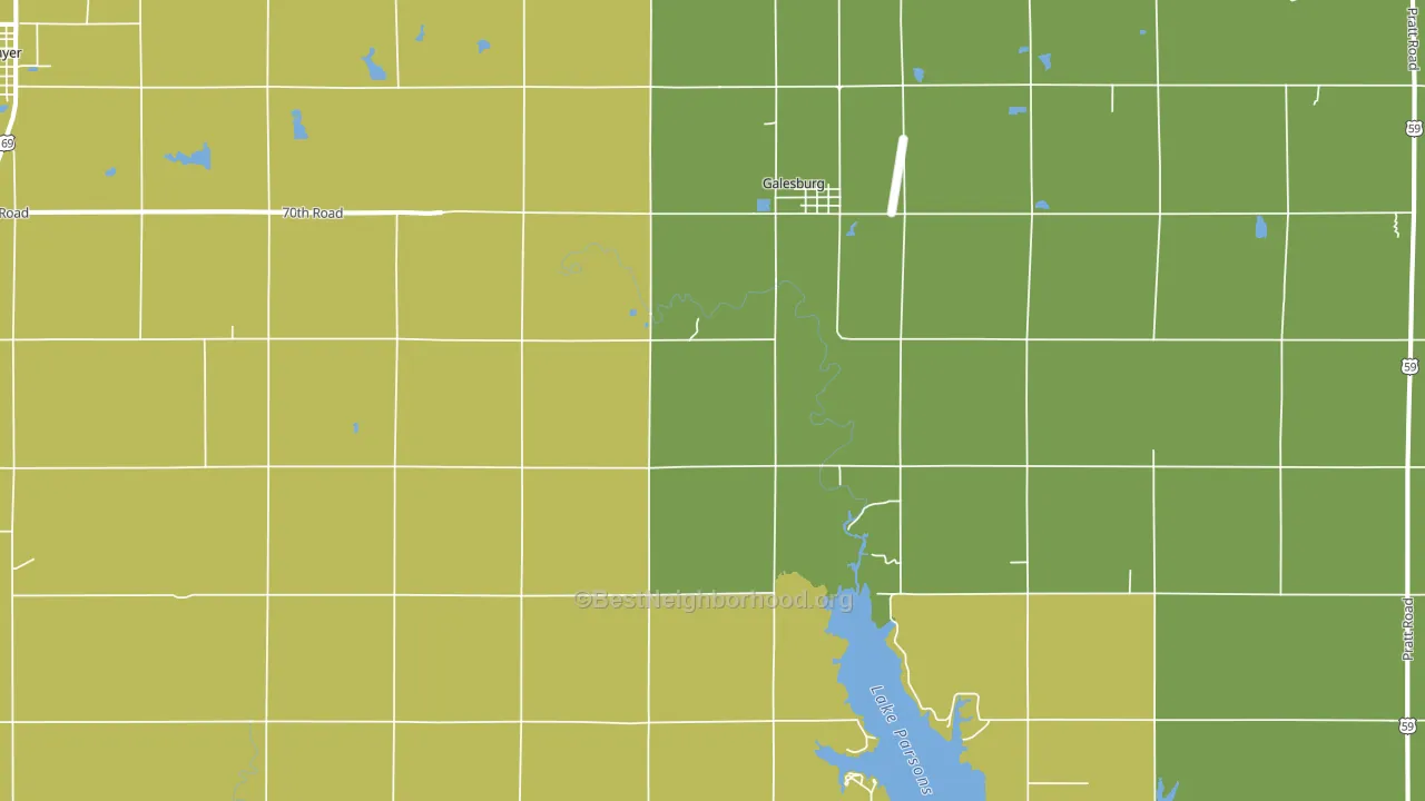 66740, KS block-group voter-turnout map