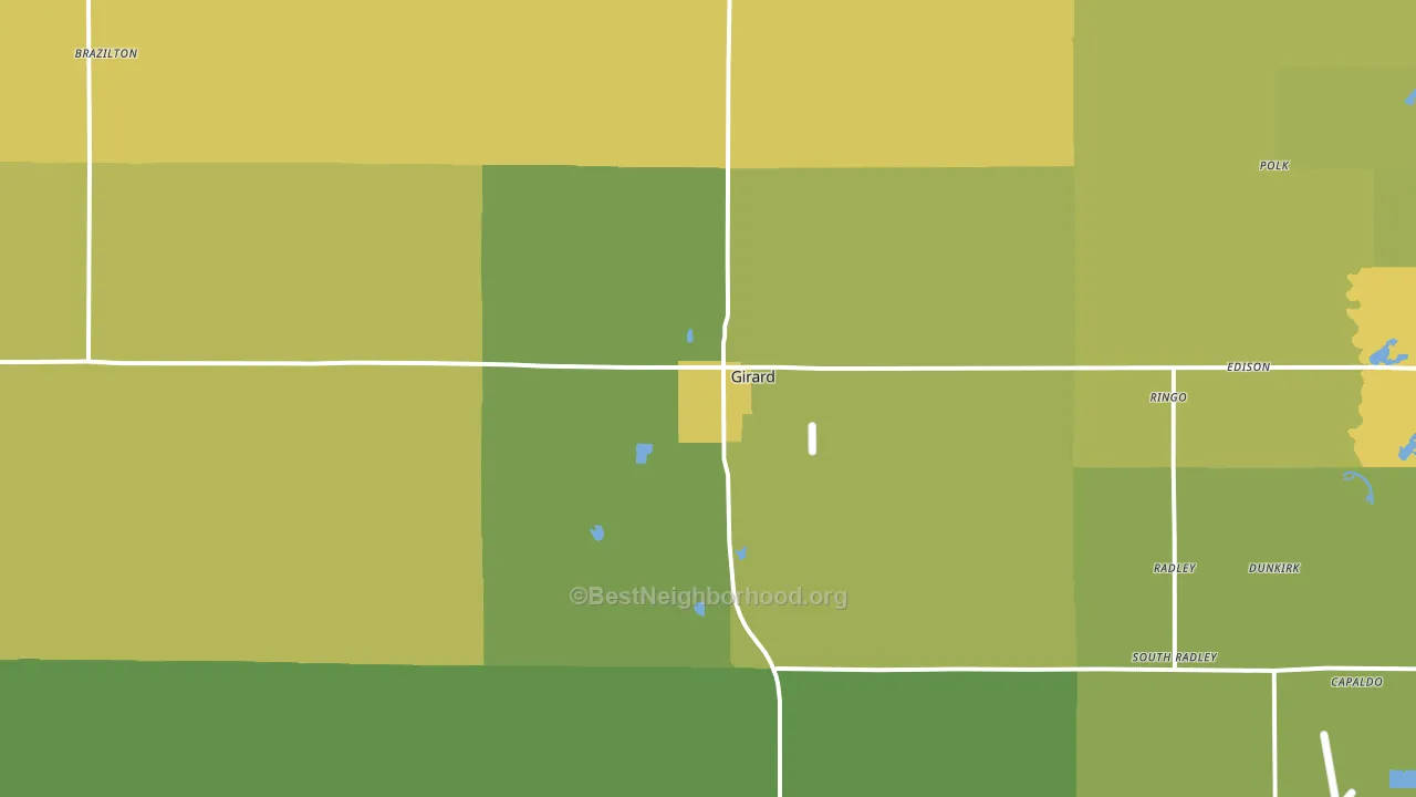 66743, KS block-group voter-turnout map