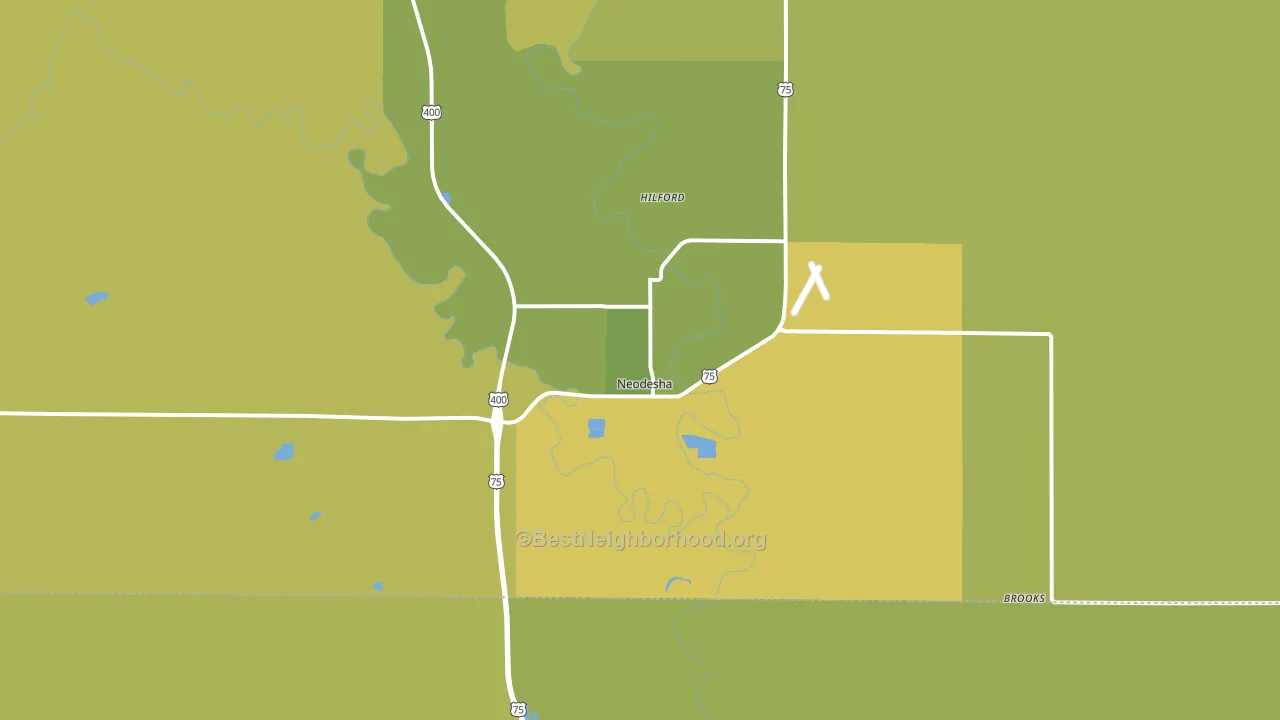66757, KS block-group voter-turnout map