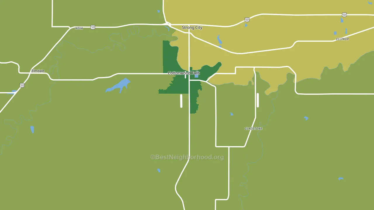 66845, KS block-group voter-turnout map
