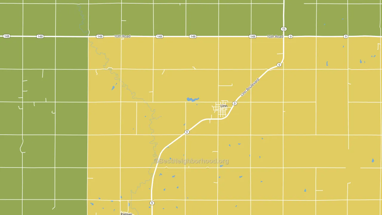 66953, KS block-group voter-turnout map
