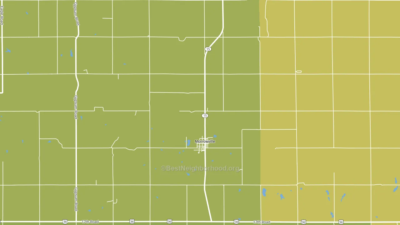 66958, KS block-group voter-turnout map