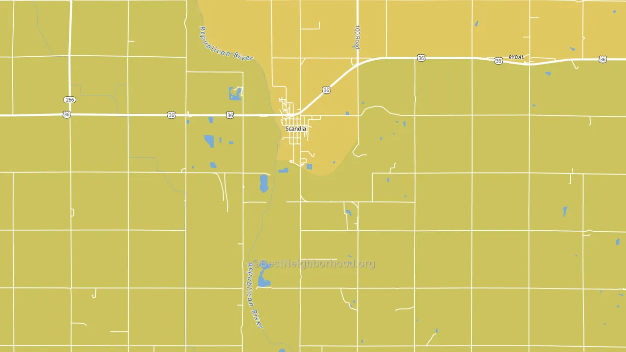 66966, KS block-group voter-turnout map
