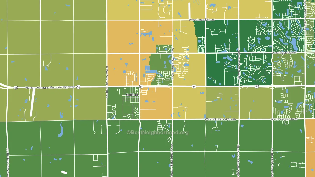67052, KS block-group voter-turnout map
