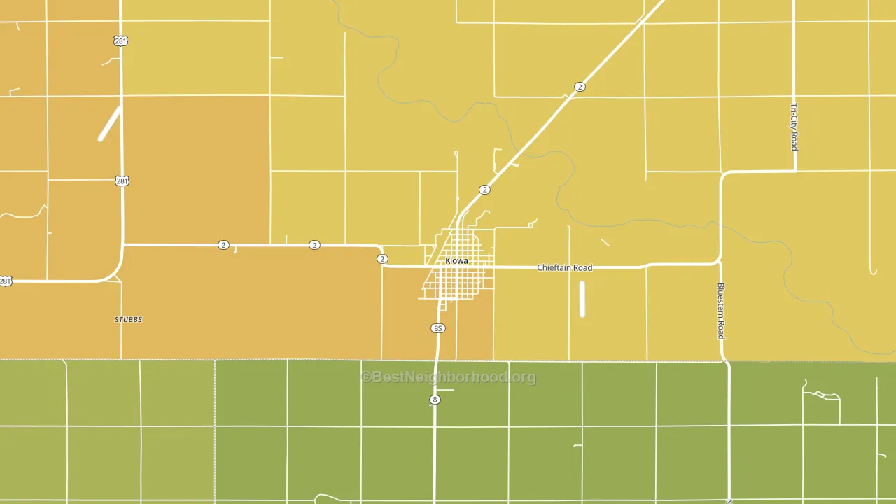 67070, KS block-group voter-turnout map