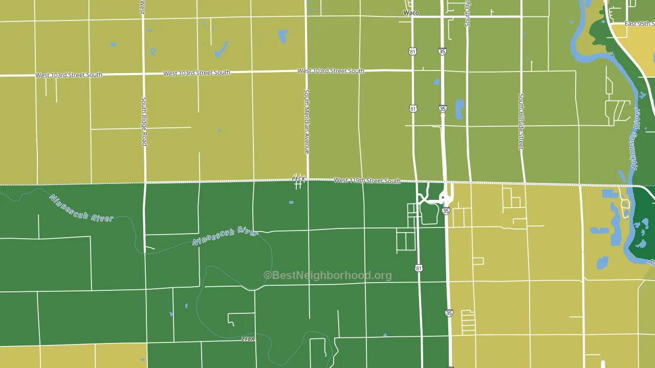 67120, KS block-group voter-turnout map