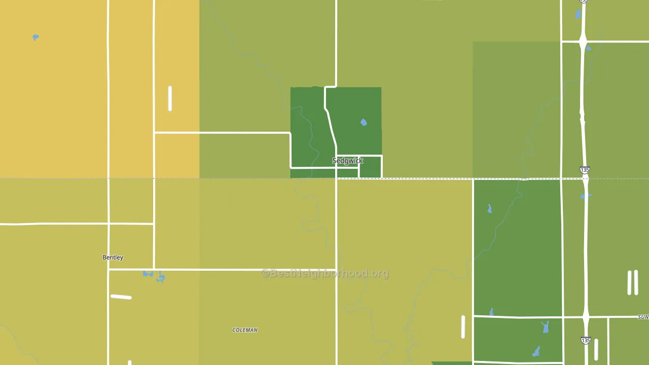 67135, KS block-group voter-turnout map