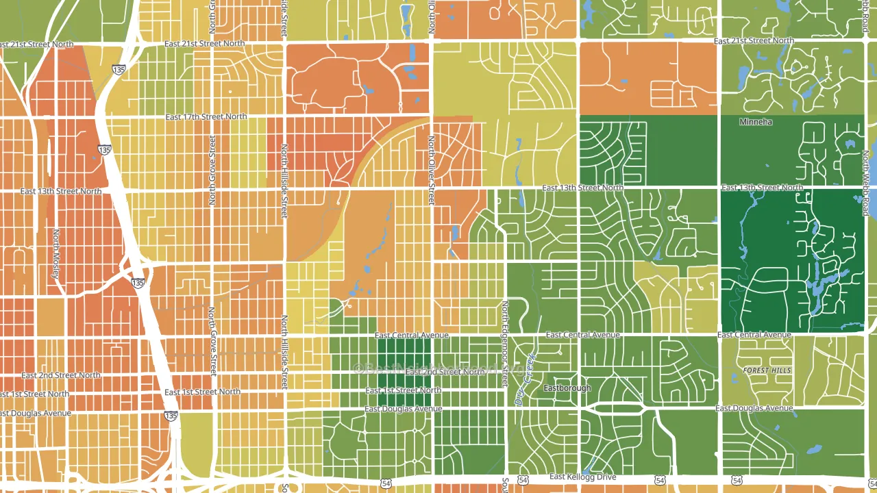 67208, KS block-group voter-turnout map