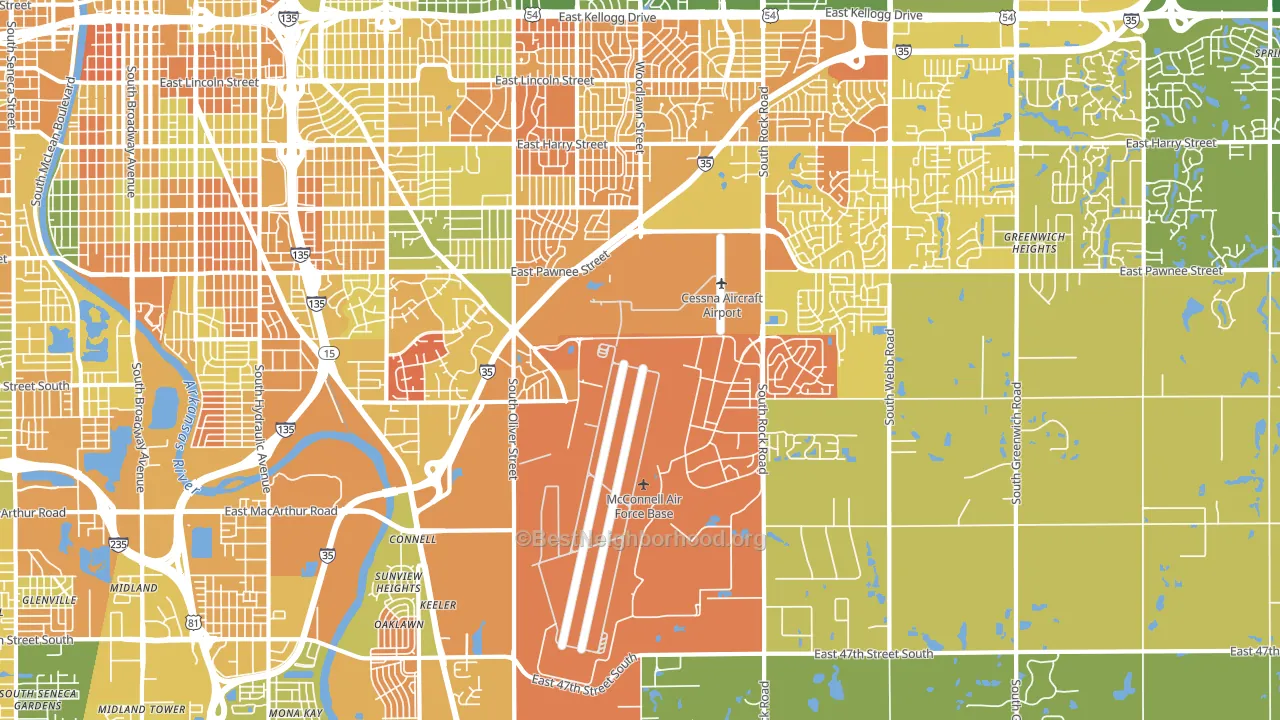 67210, KS block-group voter-turnout map