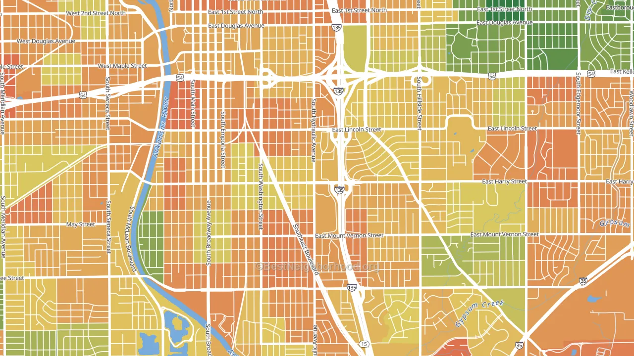 67211, KS block-group voter-turnout map