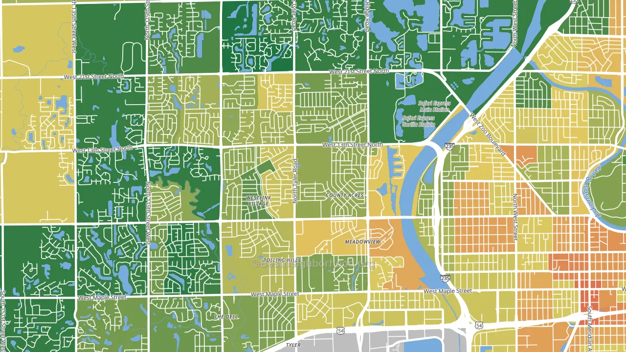 67212, KS block-group voter-turnout map