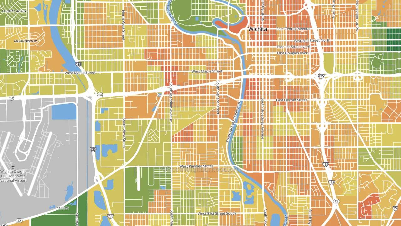 67213, KS block-group voter-turnout map