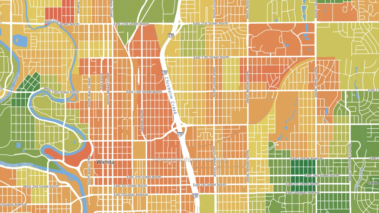 67214, KS block-group voter-turnout map