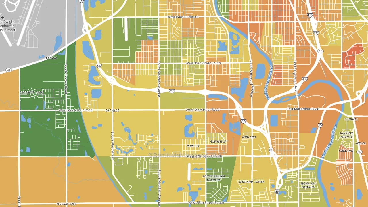 67217, KS block-group voter-turnout map