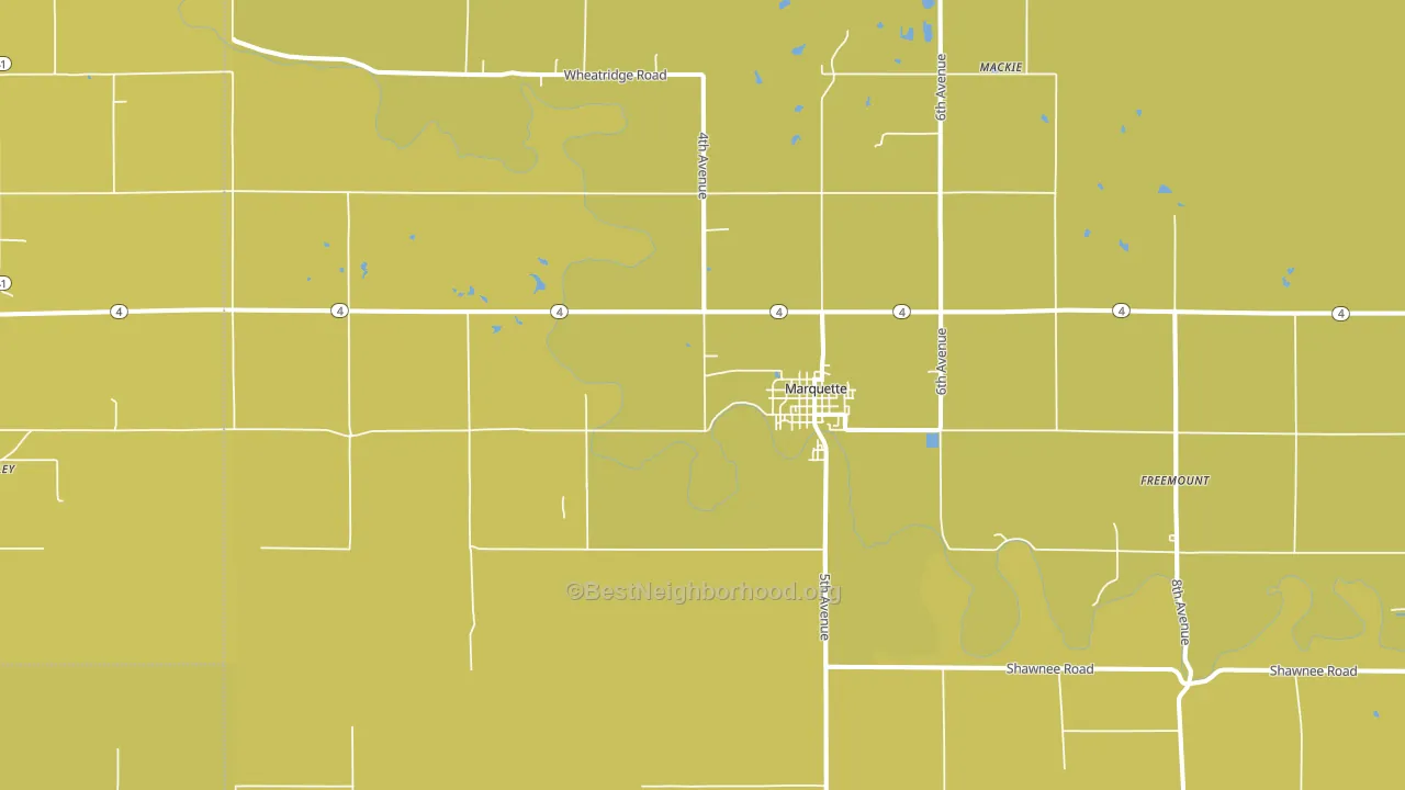 67464, KS block-group voter-turnout map