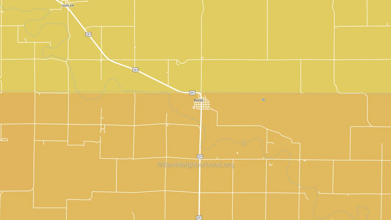 67474, KS block-group voter-turnout map