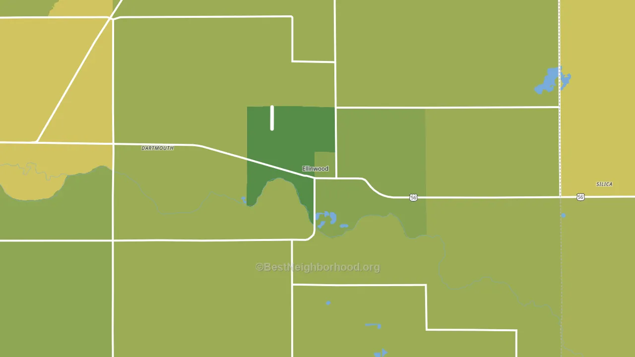 67526, KS block-group voter-turnout map