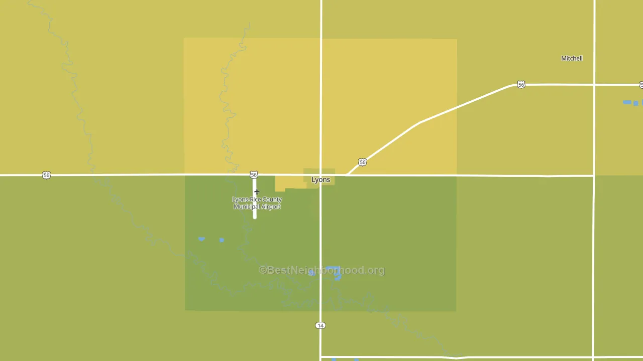 67554, KS block-group voter-turnout map