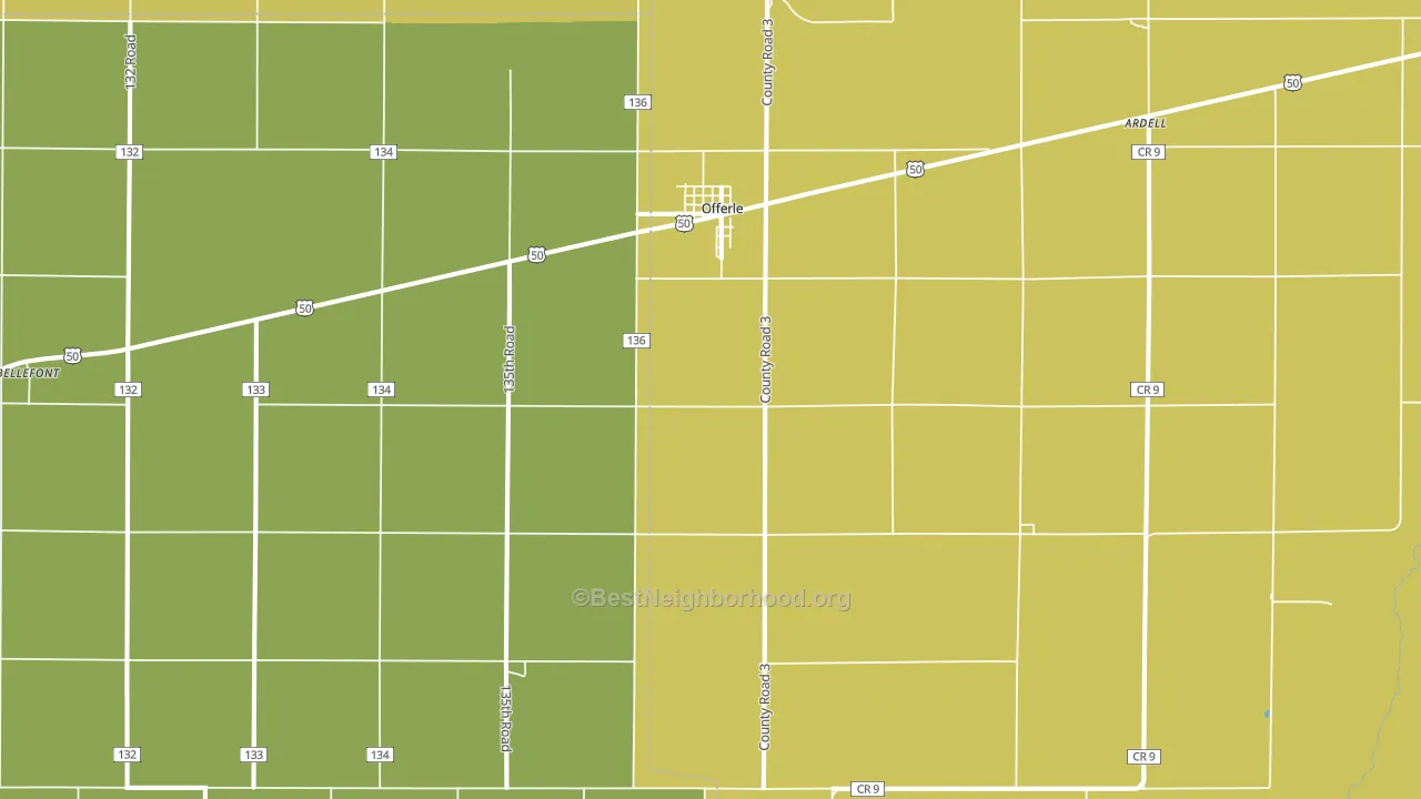 67563, KS block-group voter-turnout map