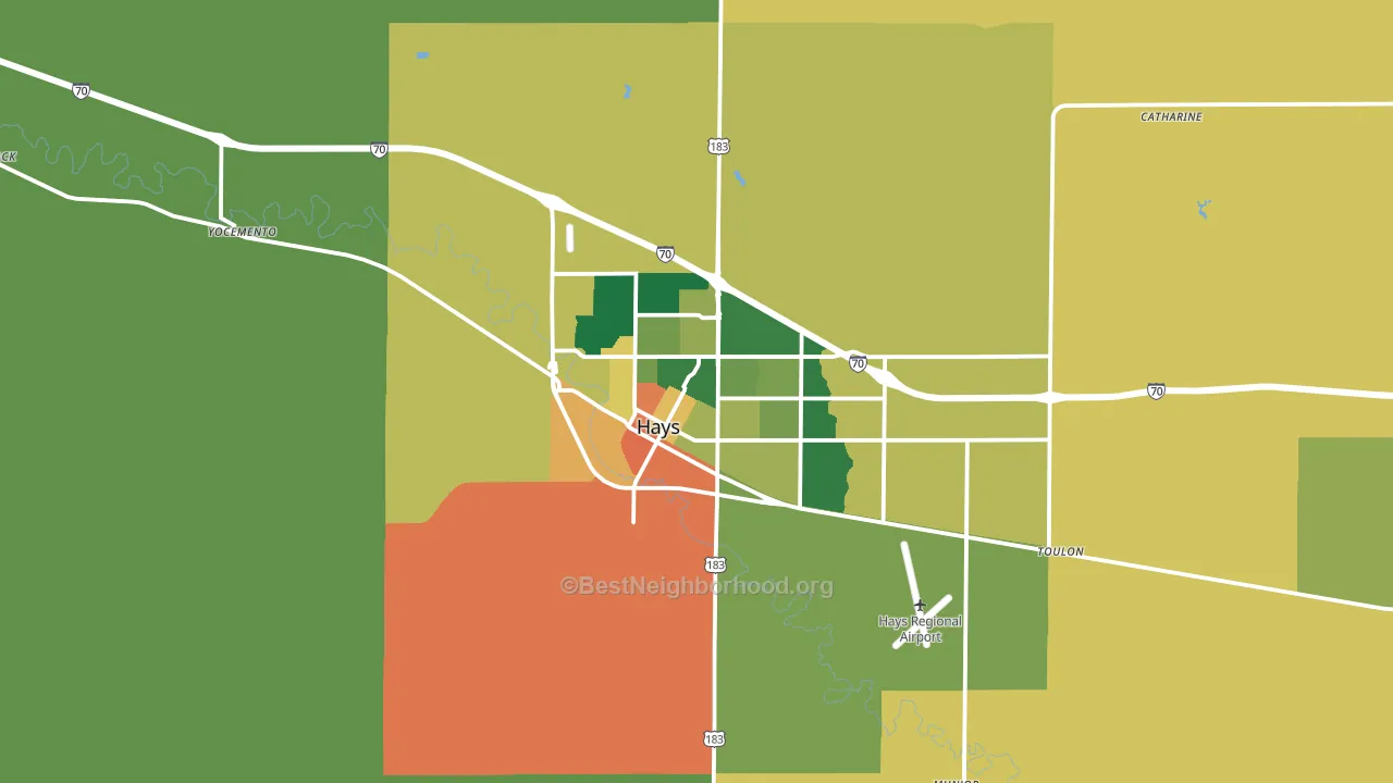67601, KS block-group voter-turnout map