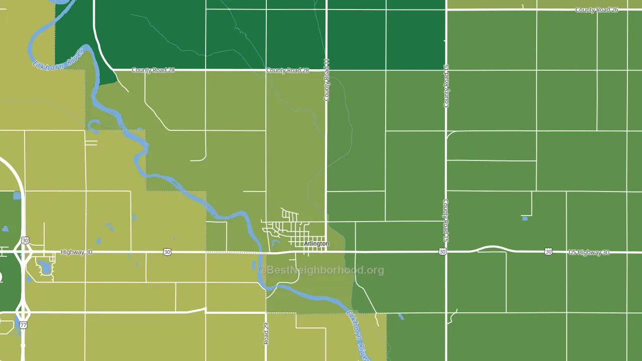 68002, NE block-group voter-turnout map