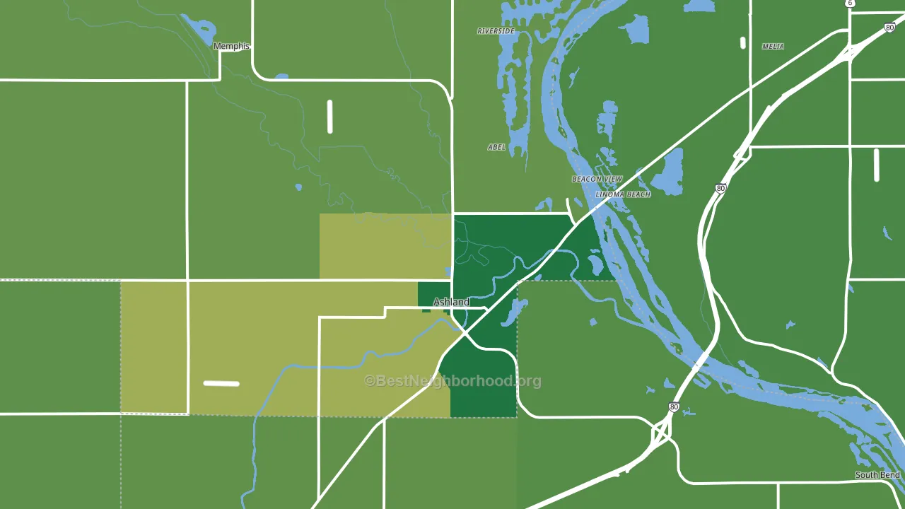 68003, NE block-group voter-turnout map