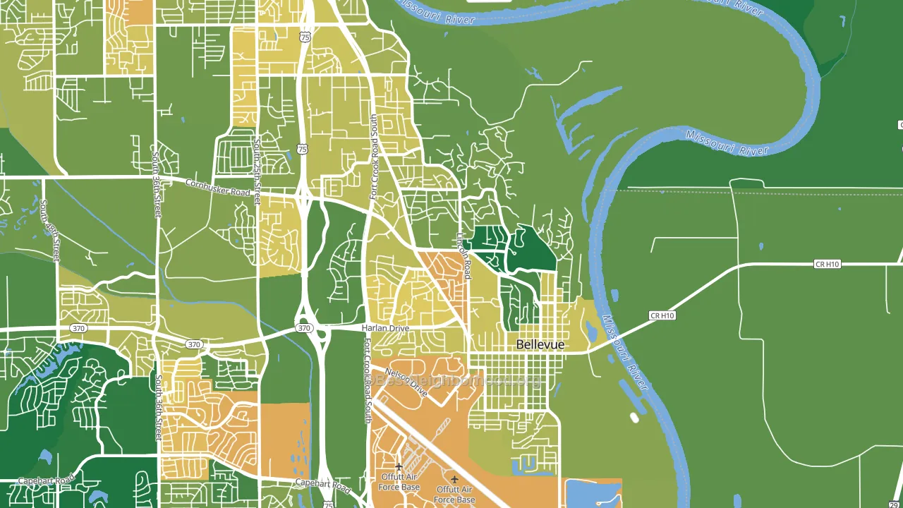 68005, NE block-group voter-turnout map