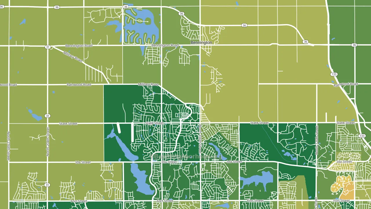 68007, NE block-group voter-turnout map