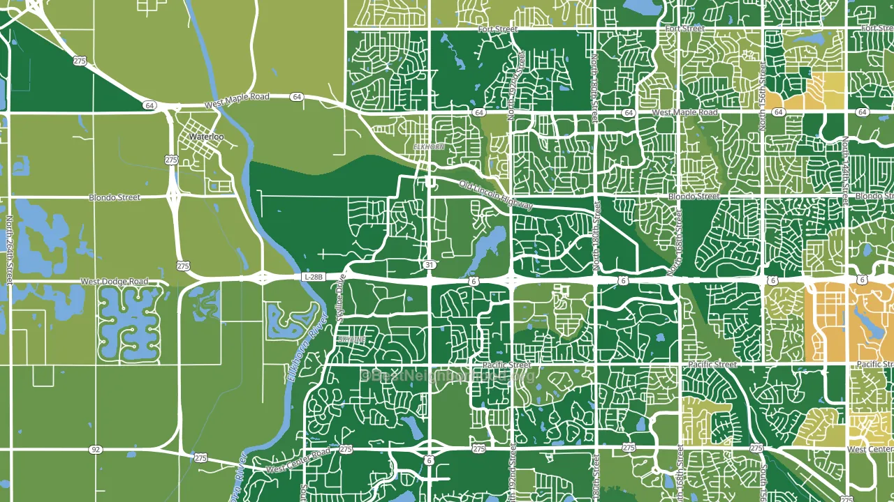 68022, NE block-group voter-turnout map