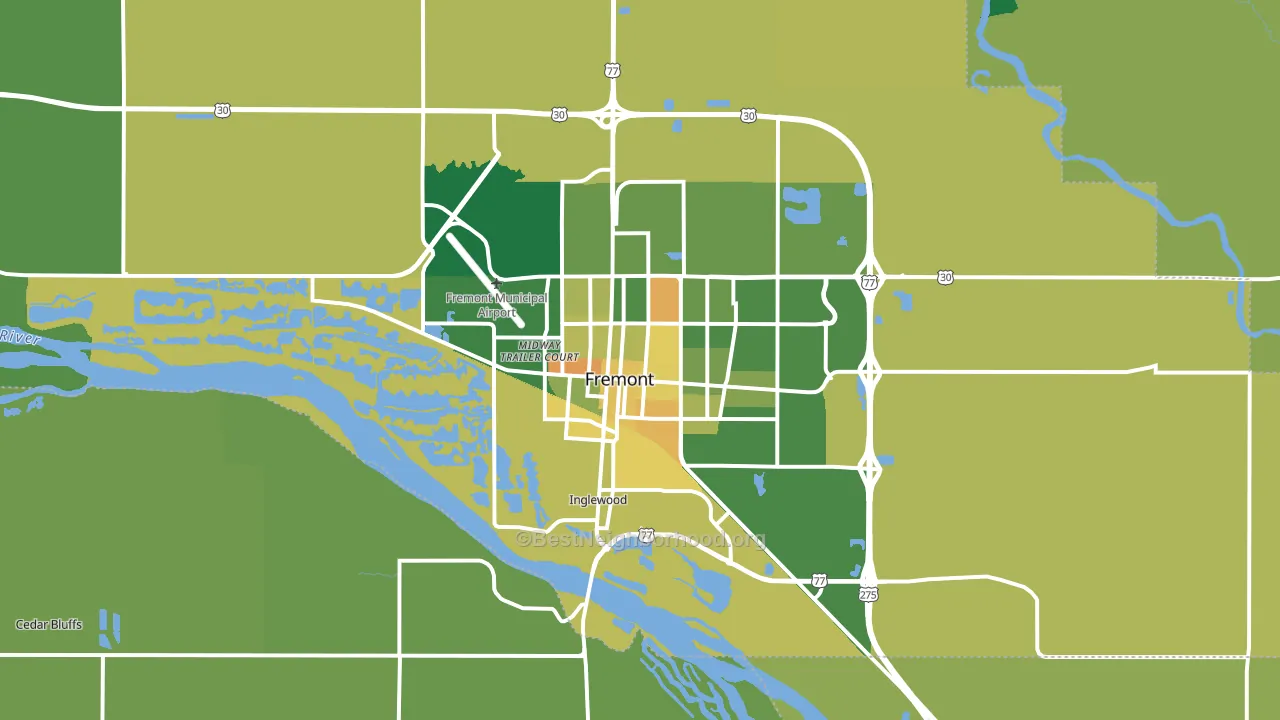 68025, NE block-group voter-turnout map